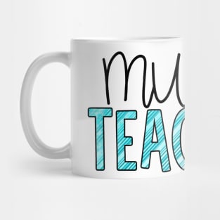 Music Teacher Teal Stripes Mug